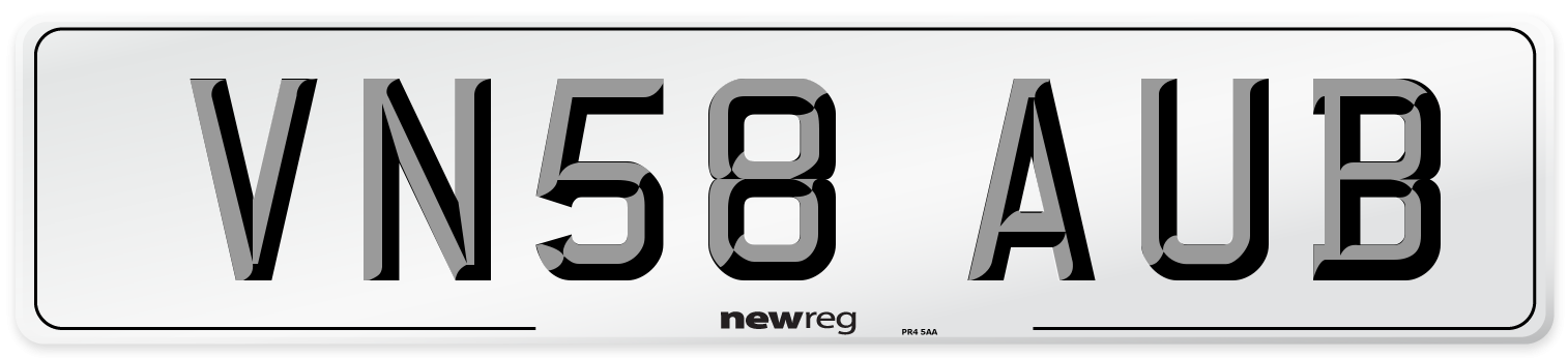 VN58 AUB Number Plate from New Reg